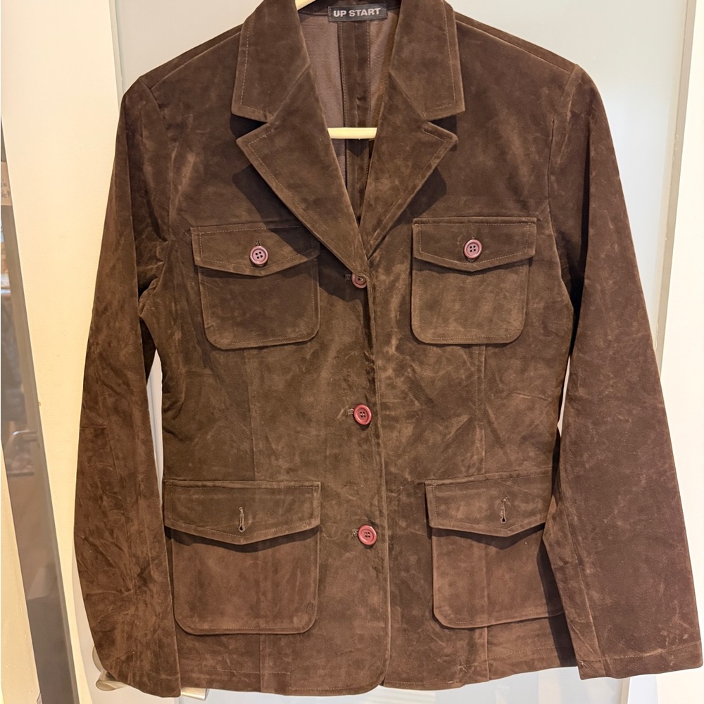 Up Start Lady’s Brown Suede-Like Four-Pocket Jacket